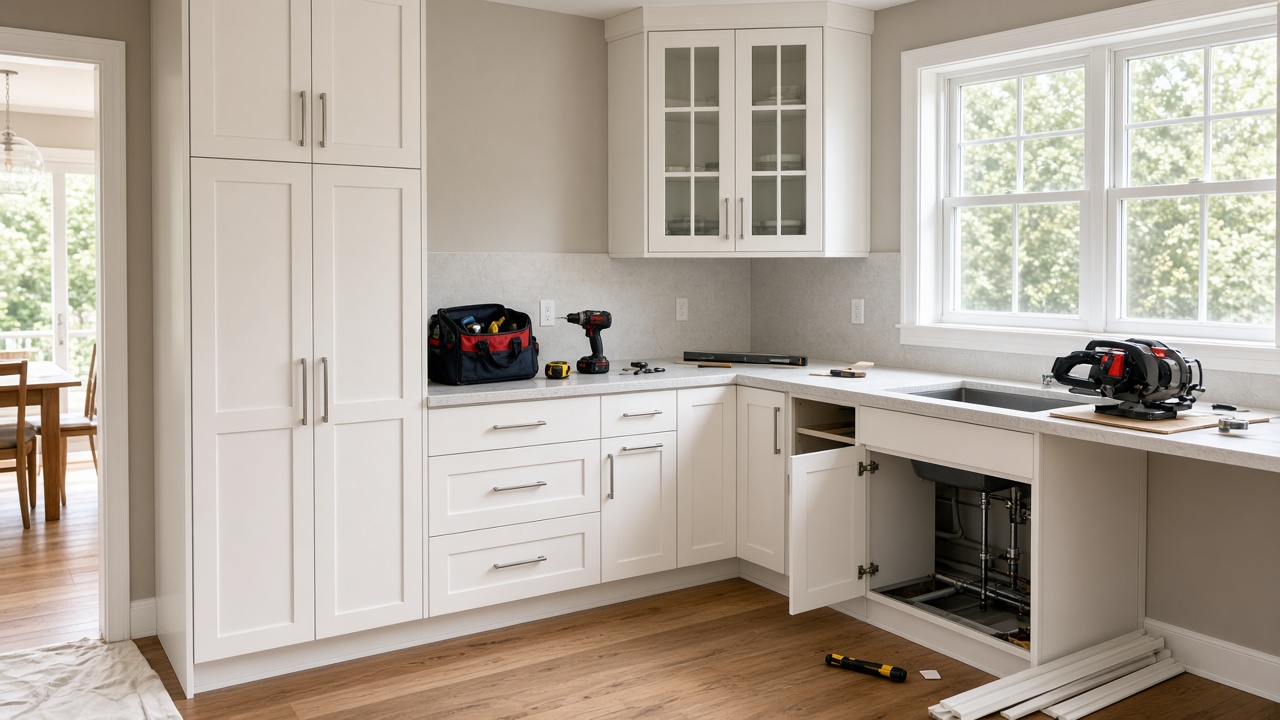 Kitchen renovation with new cabinetry and natural light